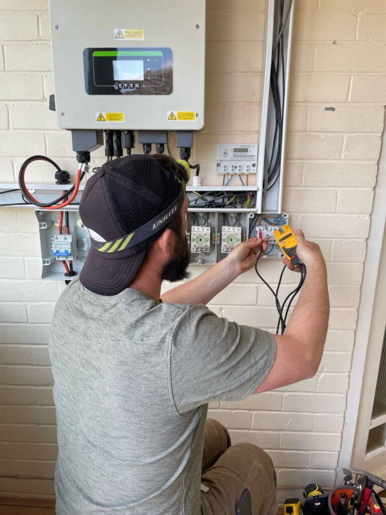 Imp Electrical fitting solar panels and battery storage